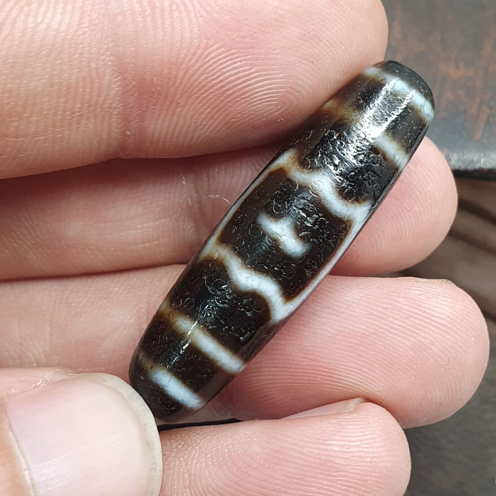 Himalayan Indo Tibetan Dzi Bead Amulet Necklace