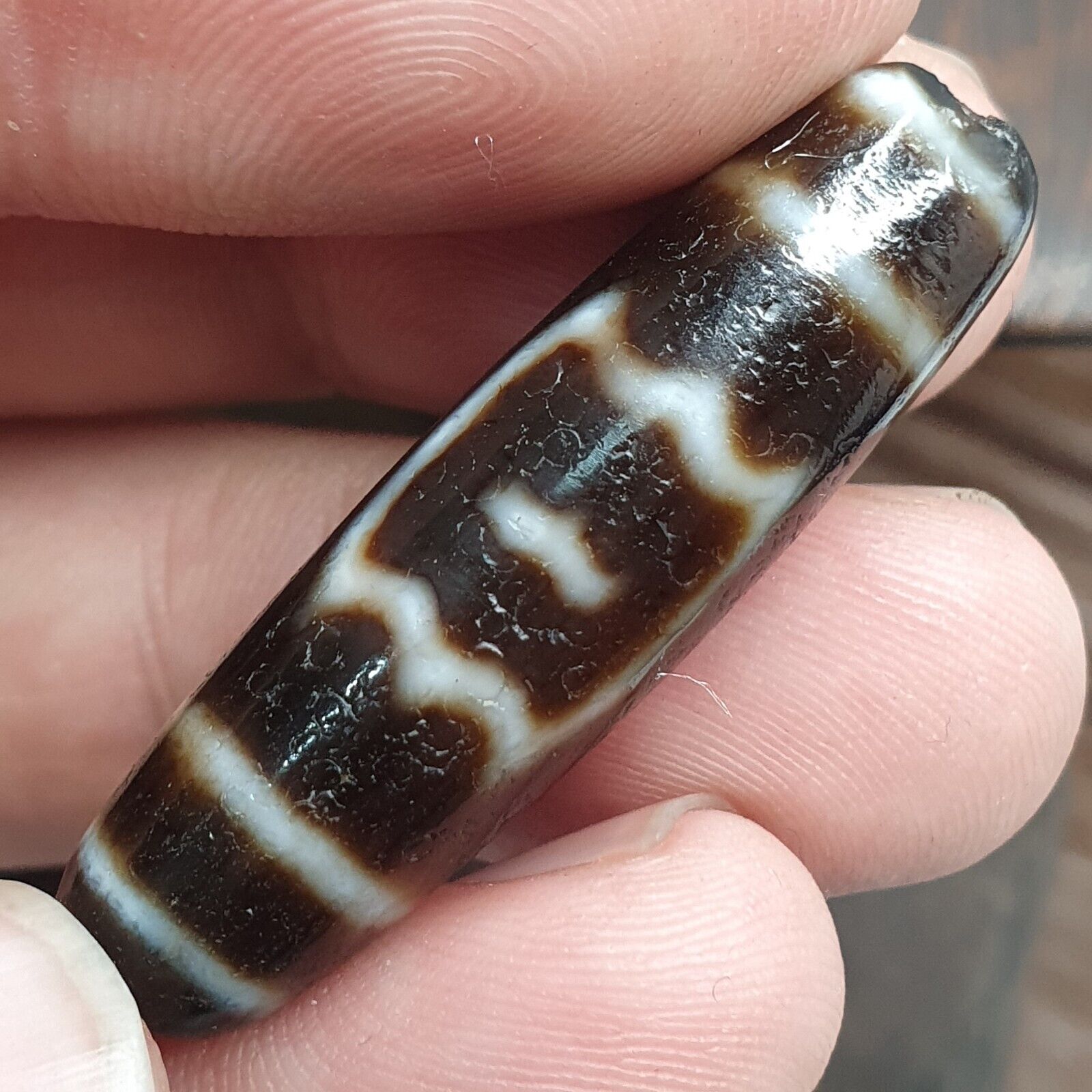 Himalayan Indo Tibetan Dzi Bead Amulet Necklace