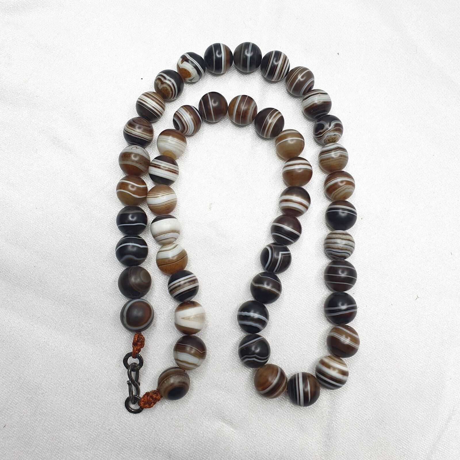 Lot 47 INDO Himalayan Eye Beads Soleimani Banded Agate Beaded Necklace
