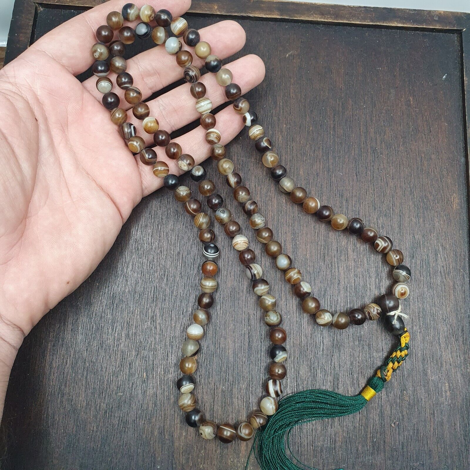 108(+) Prayer Beads Agate Stone , Tibetan Buddhist Rosary Buddha Beads.