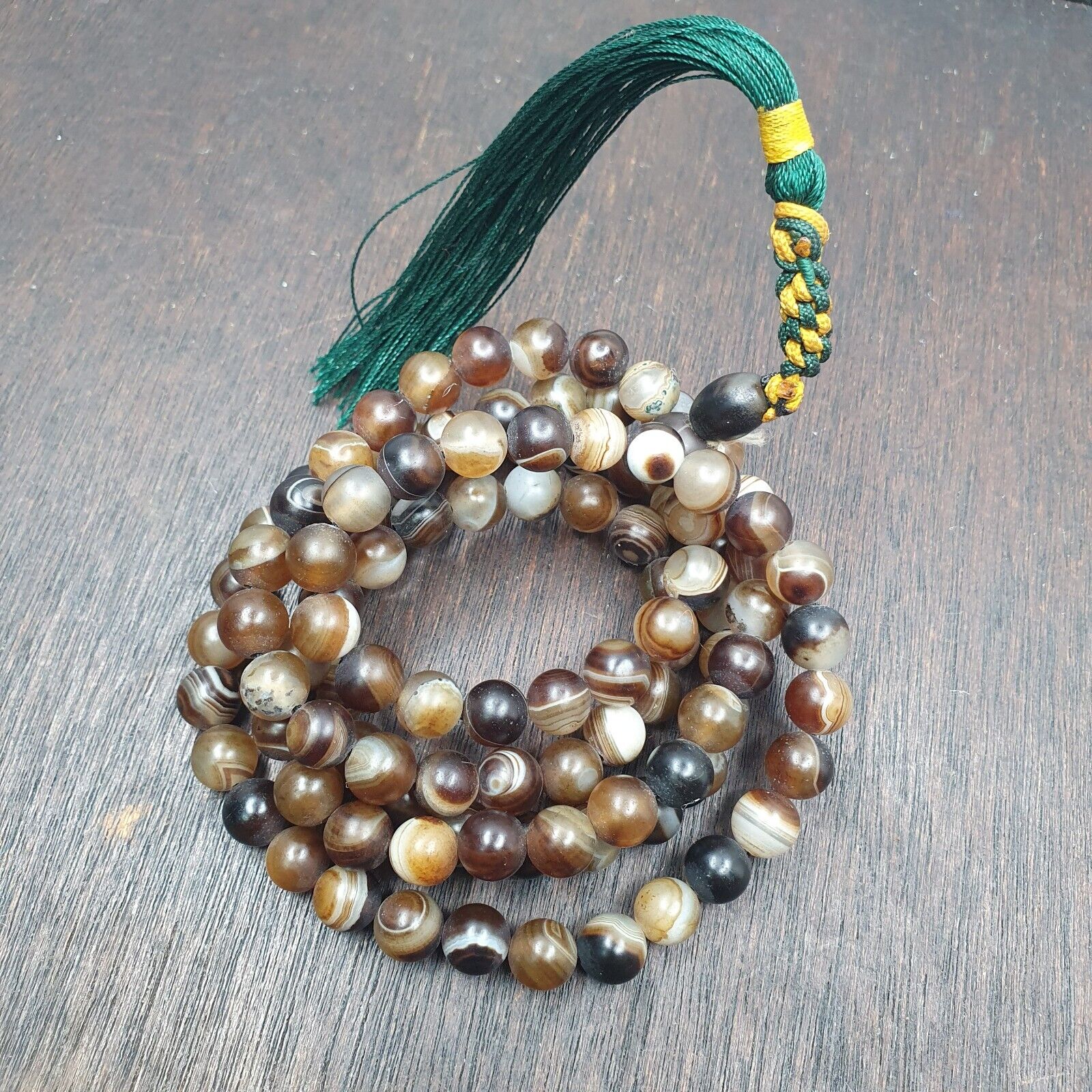 108(+) Prayer Beads Agate Stone , Tibetan Buddhist Rosary Buddha Beads.