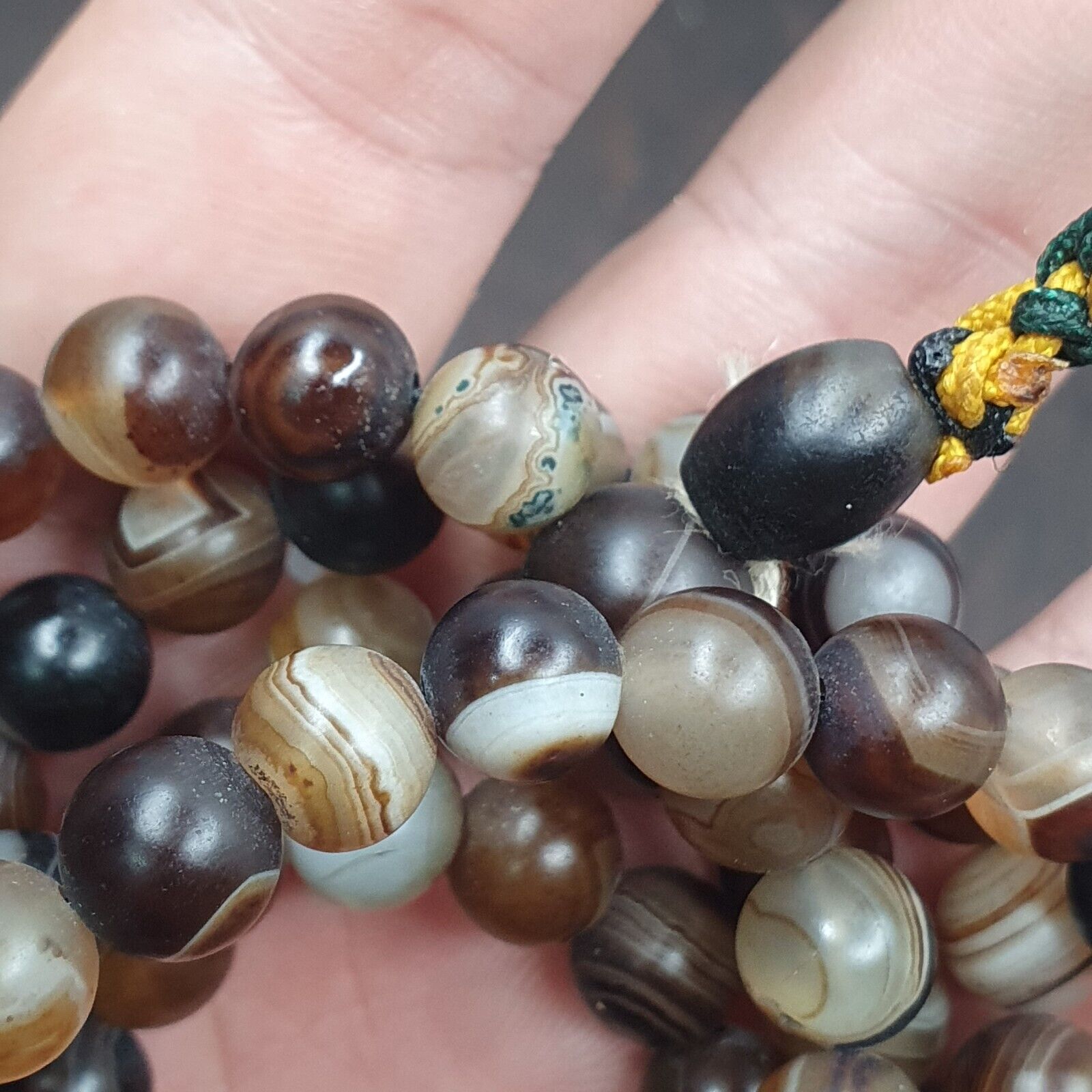 108(+) Prayer Beads Agate Stone , Tibetan Buddhist Rosary Buddha Beads.