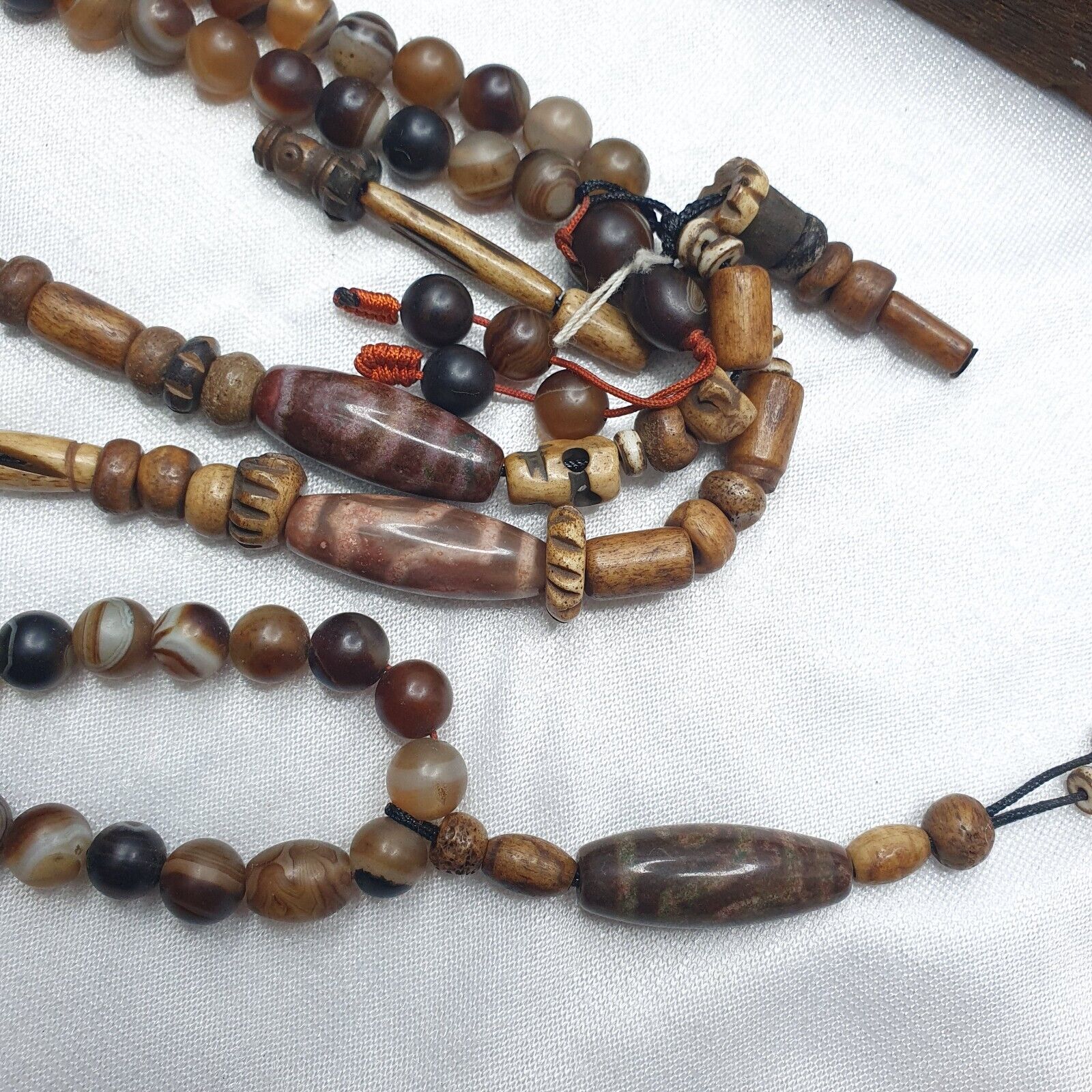 Powerful Spiritual 108 Agate Prayer Beads with Tibetan DZI Beads Buddhist Rosary