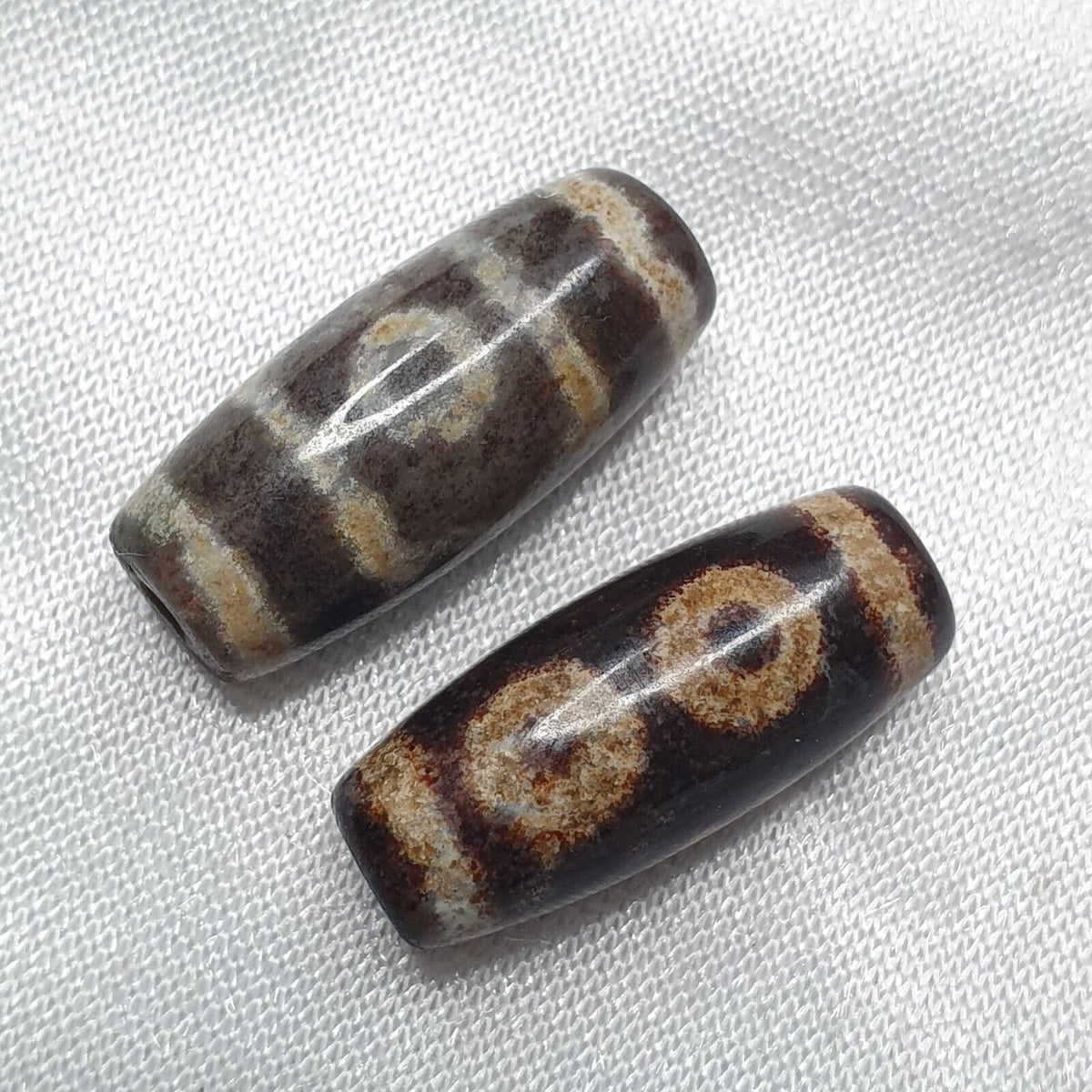 Lot 2 Eye Bead Tibetan dzi bead old amulet Agate Tibet gzi pendant SHD-1