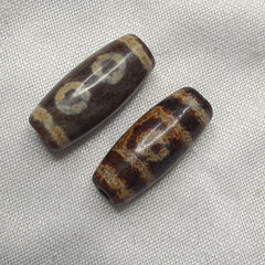 Lot 2 Eye Bead Tibetan dzi bead old amulet Agate Tibet gzi pendant SHD-1