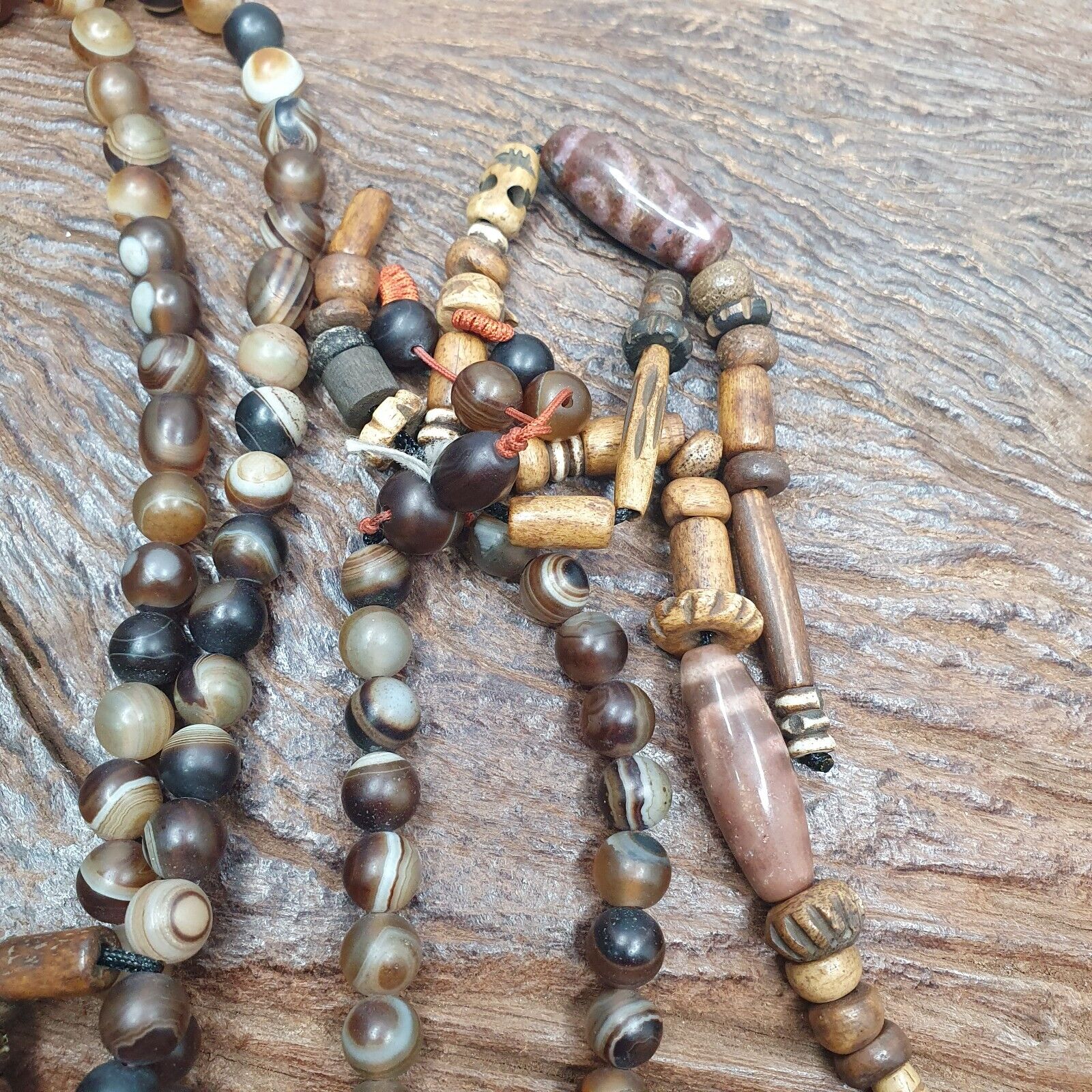 Powerful Spiritual 108 Agate Prayer Beads with Tibetan DZI Beads Buddhist Rosary