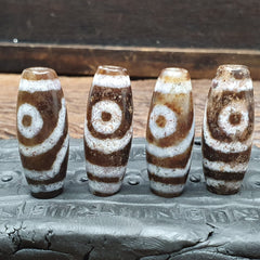 Lot 4 Pcs Eye Beads Tibetan dzi bead old amulet Agate Tibet gzi pendant SHD-L4