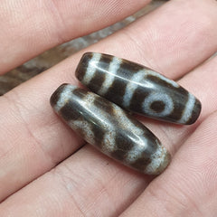 Lot 2 Eye Beads Tibetan dzi bead old amulet Agate Tibet gzi pendant SHD-3