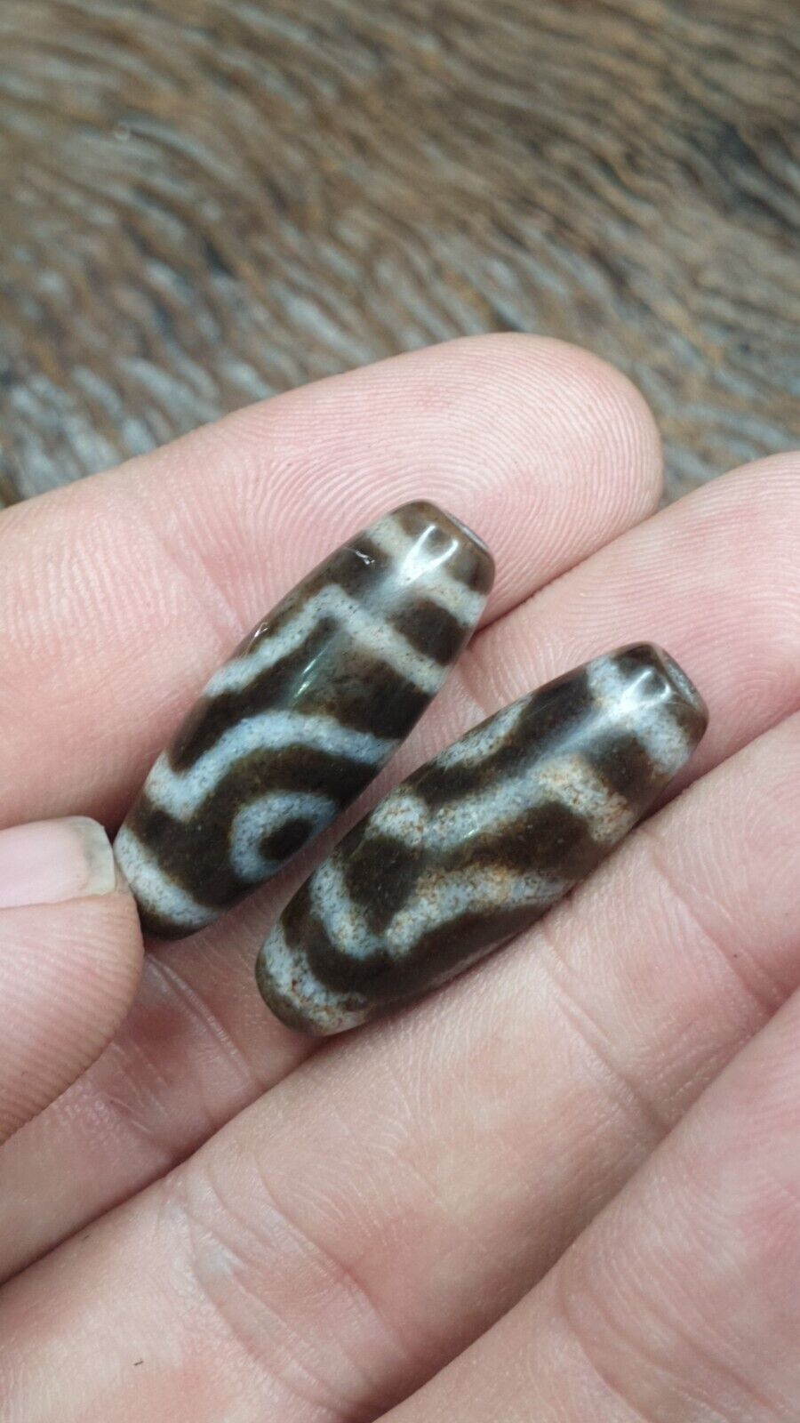 Lot 2 Eye Beads Tibetan dzi bead old amulet Agate Tibet gzi pendant SHD-3