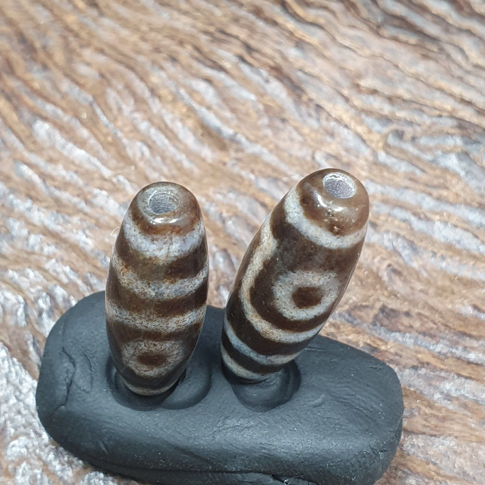 Lot 2 Eye Beads Tibetan dzi bead old amulet Agate Tibet gzi pendant SHD-3