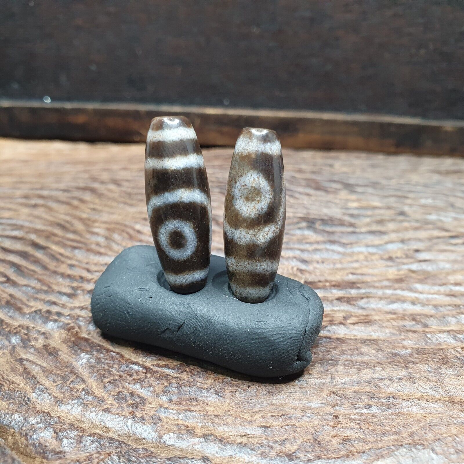 Lot 2 Eye Beads Tibetan dzi bead old amulet Agate Tibet gzi pendant SHD-3