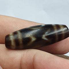 Tibetan Old Agate Dzi Bead ‘ 2 Eyes ’ TOTEM Amulet Pendant