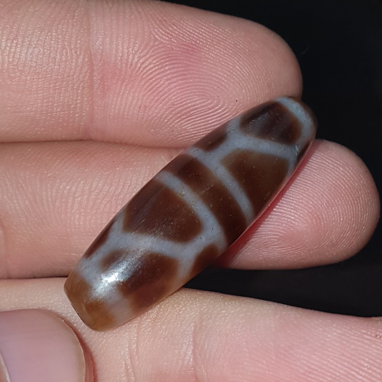 Mother earth 16 Square Eyes Tibetan Old Agate Dzi Bead TOTEM Amulet Pendant