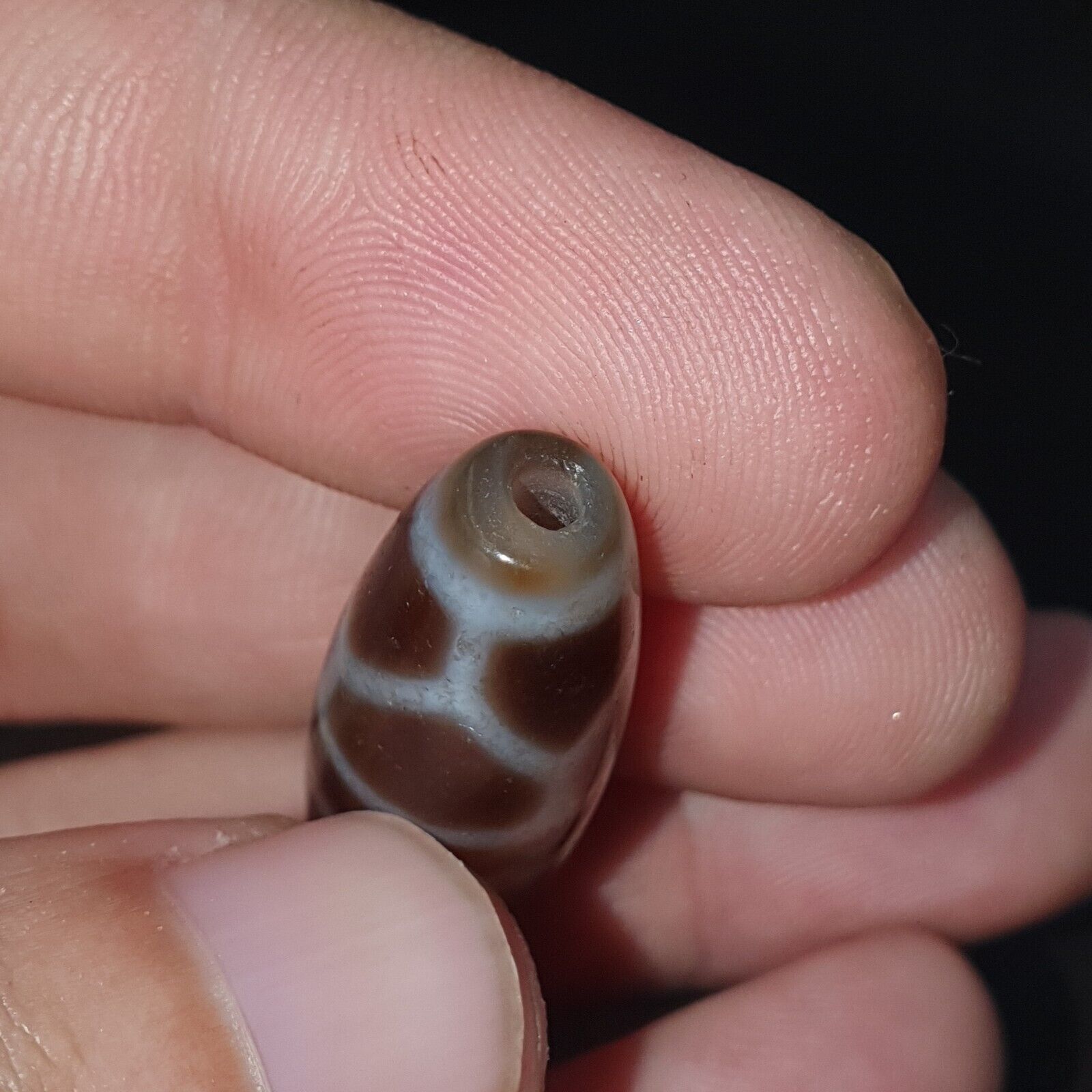Mother earth 16 Square Eyes Tibetan Old Agate Dzi Bead TOTEM Amulet Pendant