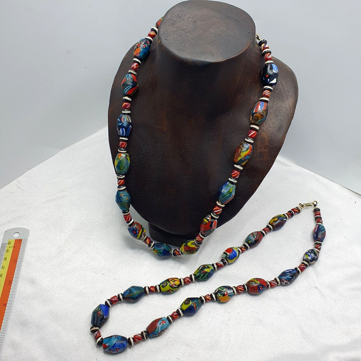 VINTAGE MILLEFIORI GLASS BEADS MURANO Style Beads NECKLACE