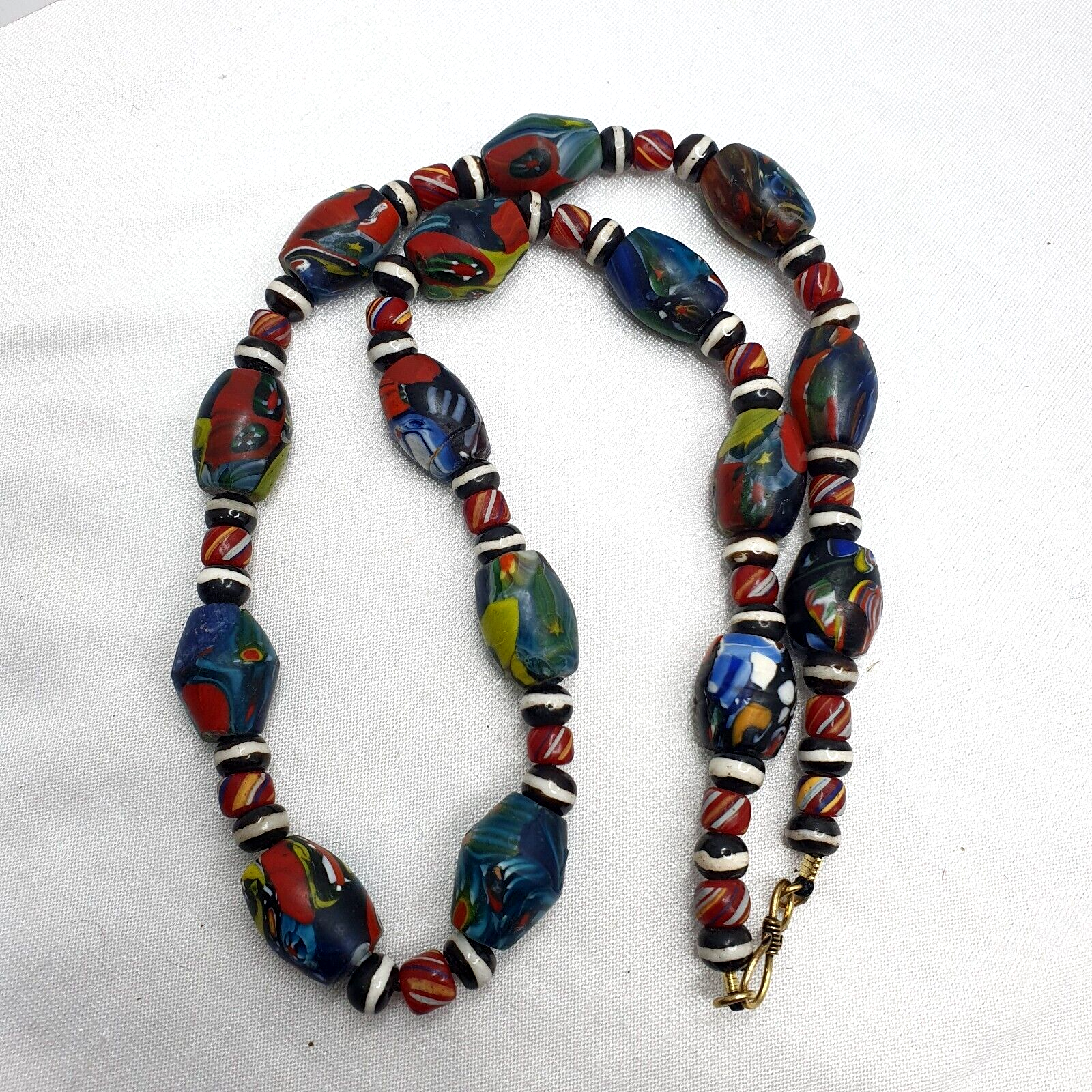 VINTAGE MILLEFIORI GLASS BEADS MURANO Style Beads NECKLACE