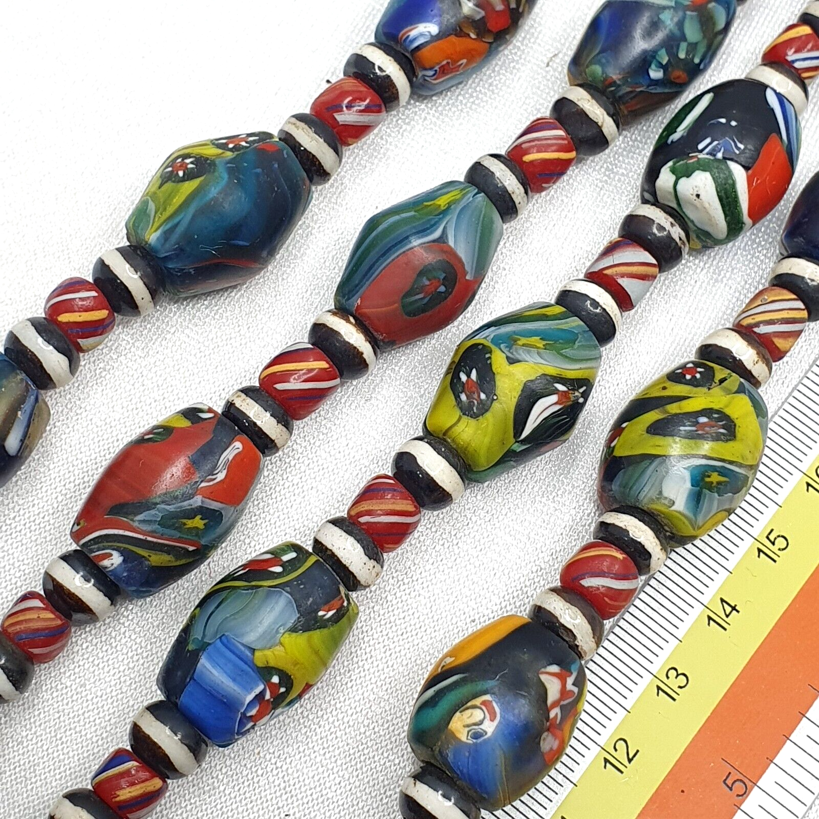 VINTAGE MILLEFIORI GLASS BEADS MURANO Style Beads NECKLACE