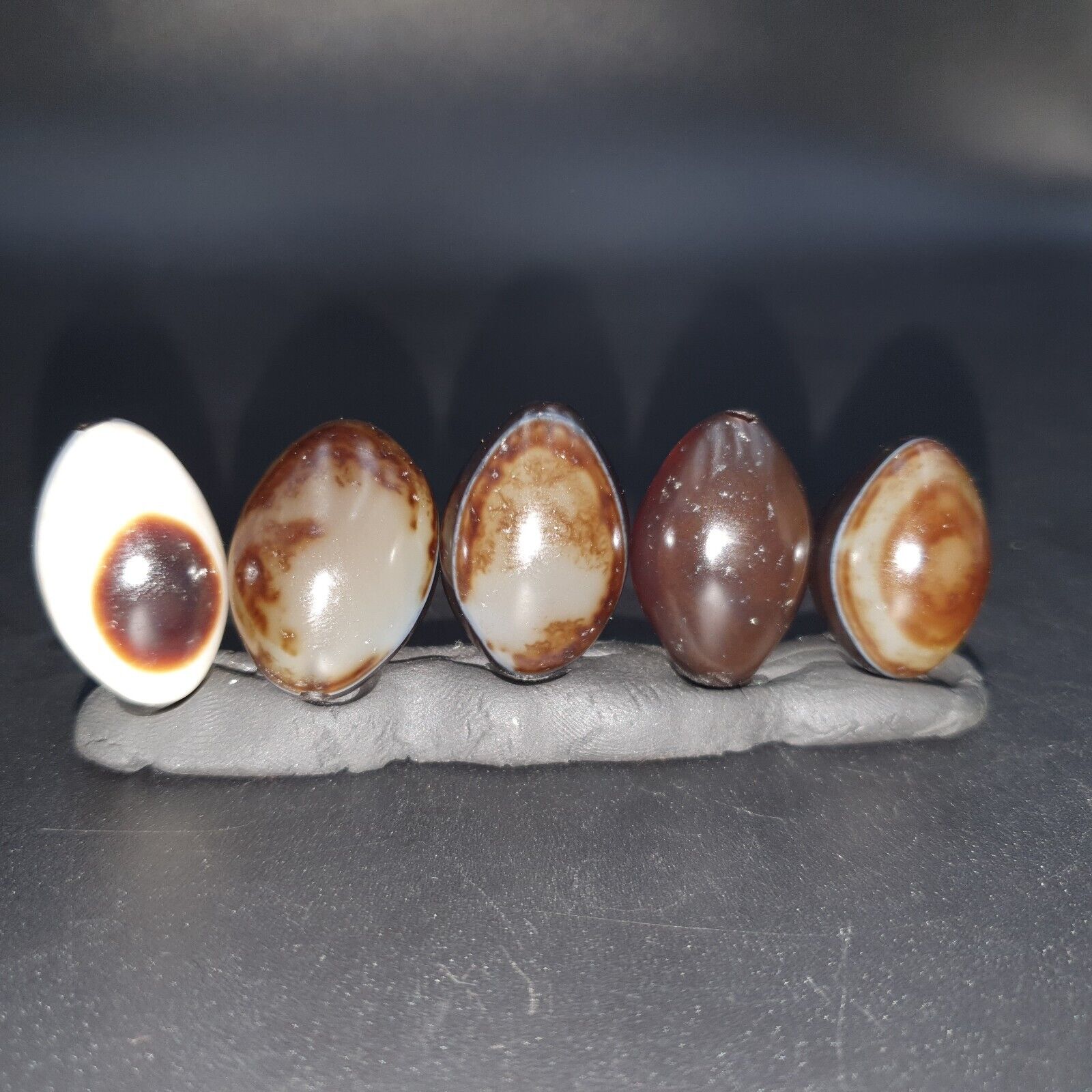 5 Beads lot INDO Himalaya Goat Eye Agate stone Bead Suleimani Agate Amulets