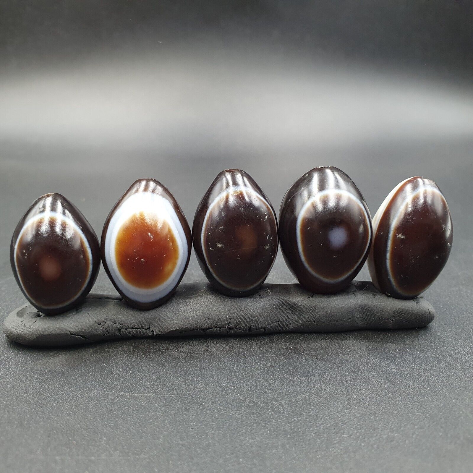 5 Beads lot INDO Himalaya Goat Eye Agate stone Bead Suleimani Agate Amulets