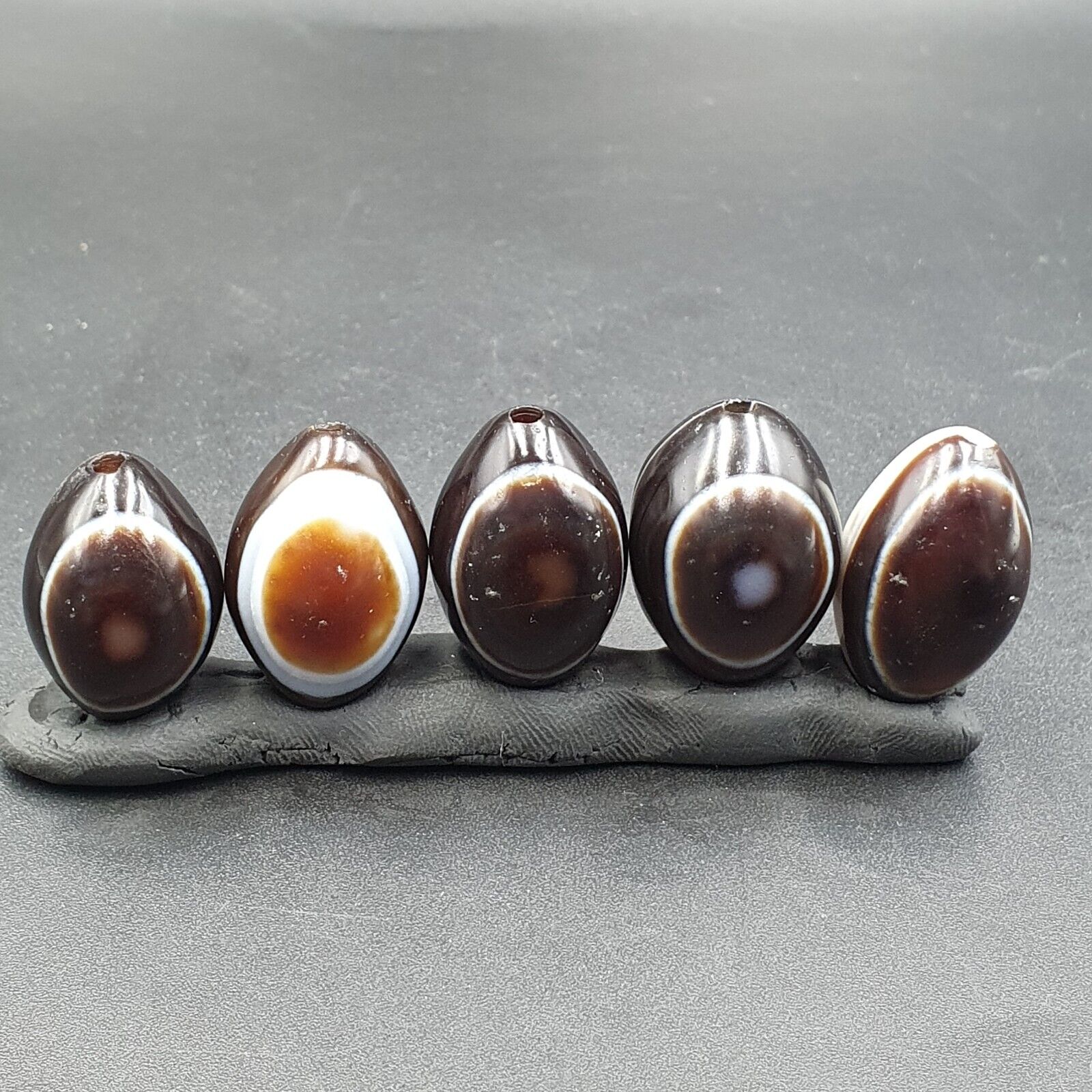 5 Beads lot INDO Himalaya Goat Eye Agate stone Bead Suleimani Agate Amulets