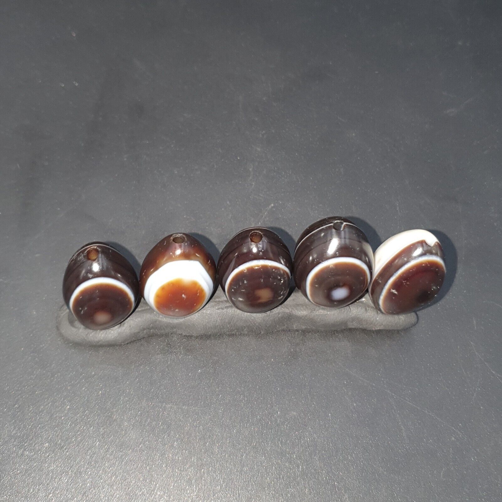 5 Beads lot INDO Himalaya Goat Eye Agate stone Bead Suleimani Agate Amulets