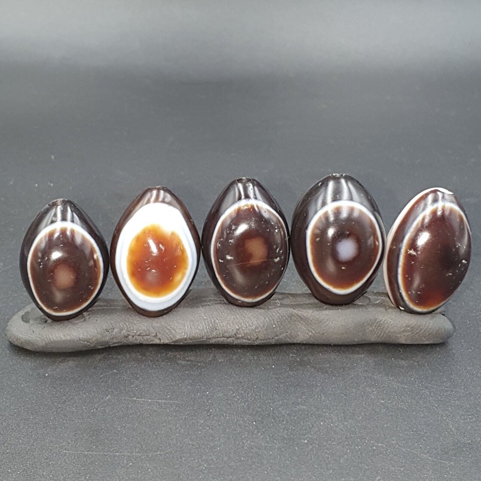 5 Beads lot INDO Himalaya Goat Eye Agate stone Bead Suleimani Agate Amulets