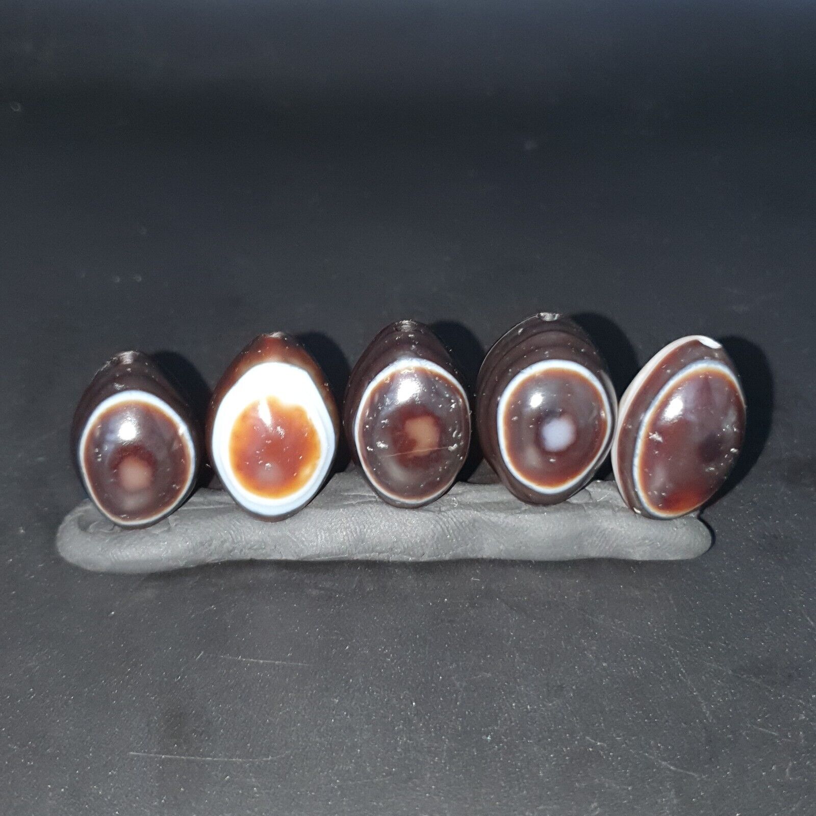 5 Beads lot INDO Himalaya Goat Eye Agate stone Bead Suleimani Agate Amulets