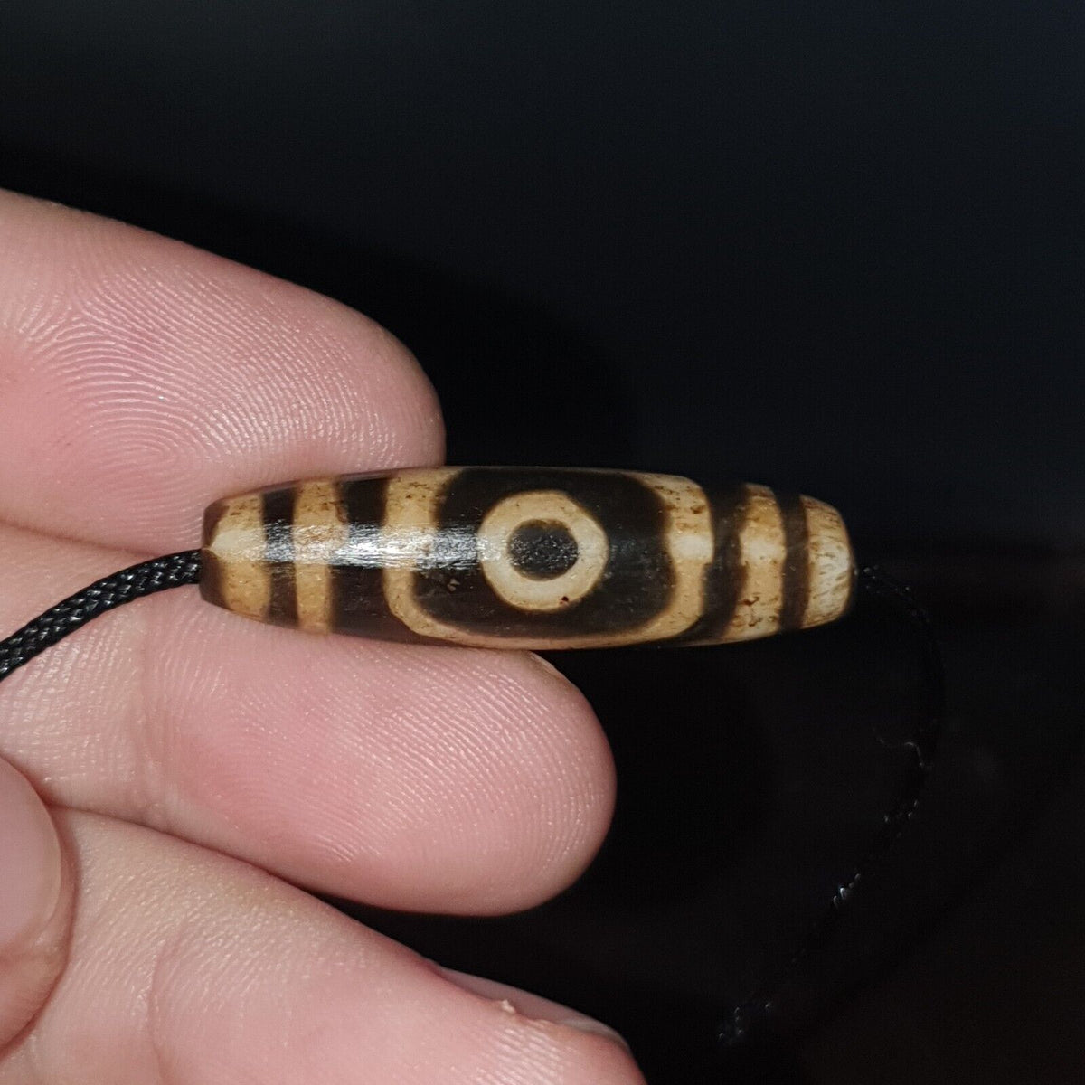 Mystic Rare old pumtek Pyu, shaman ''DZI 3 Eyes'' bead Silky patina Amulet