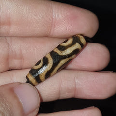 Mystic Rare old pumtek Pyu, shaman ''DZI 3 Eyes'' bead Silky patina Amulet