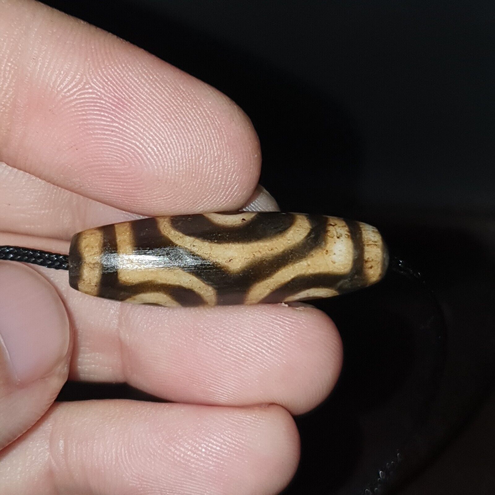 Mystic Rare old pumtek Pyu, shaman ''DZI 3 Eyes'' bead Silky patina Amulet