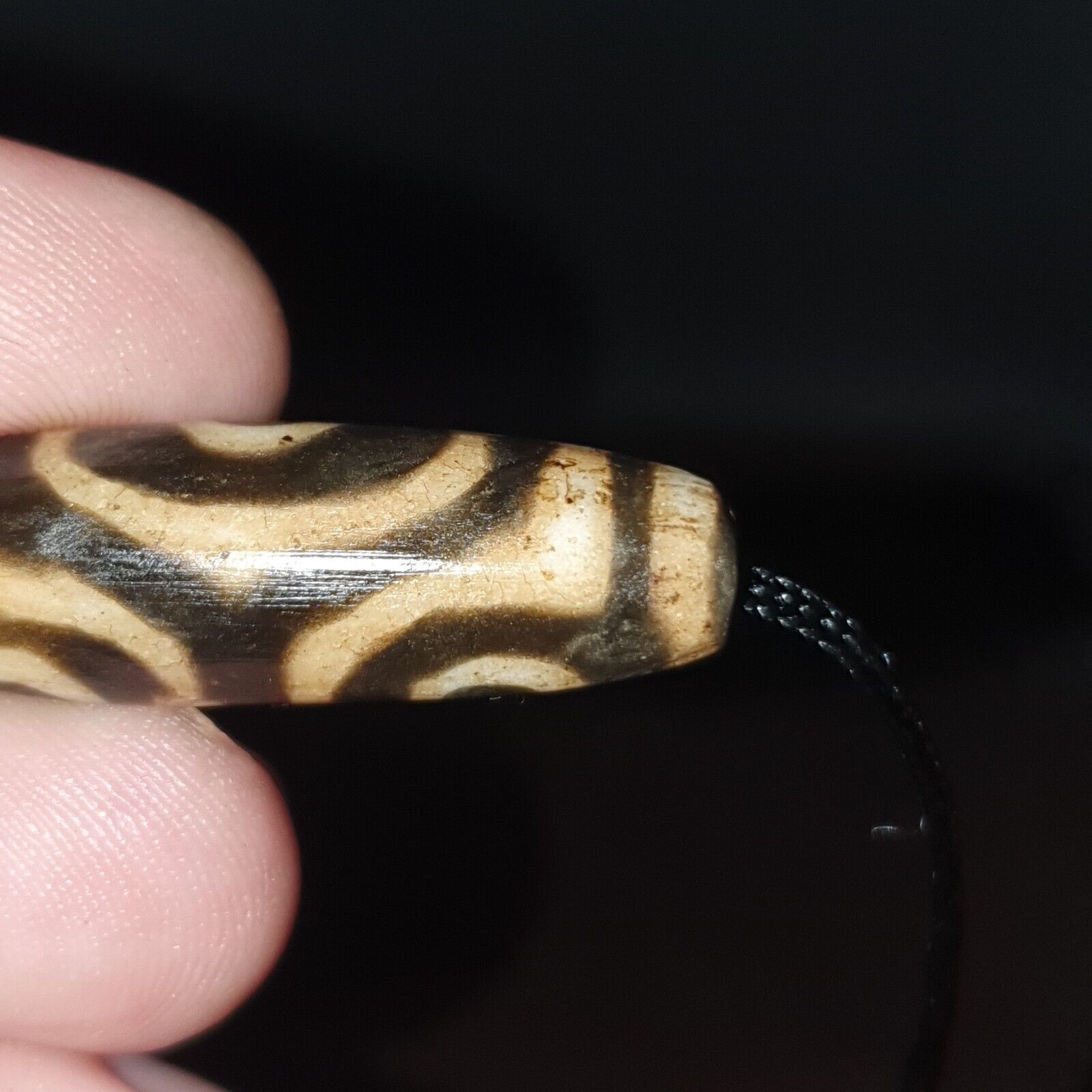 Mystic Rare old pumtek Pyu, shaman ''DZI 3 Eyes'' bead Silky patina Amulet