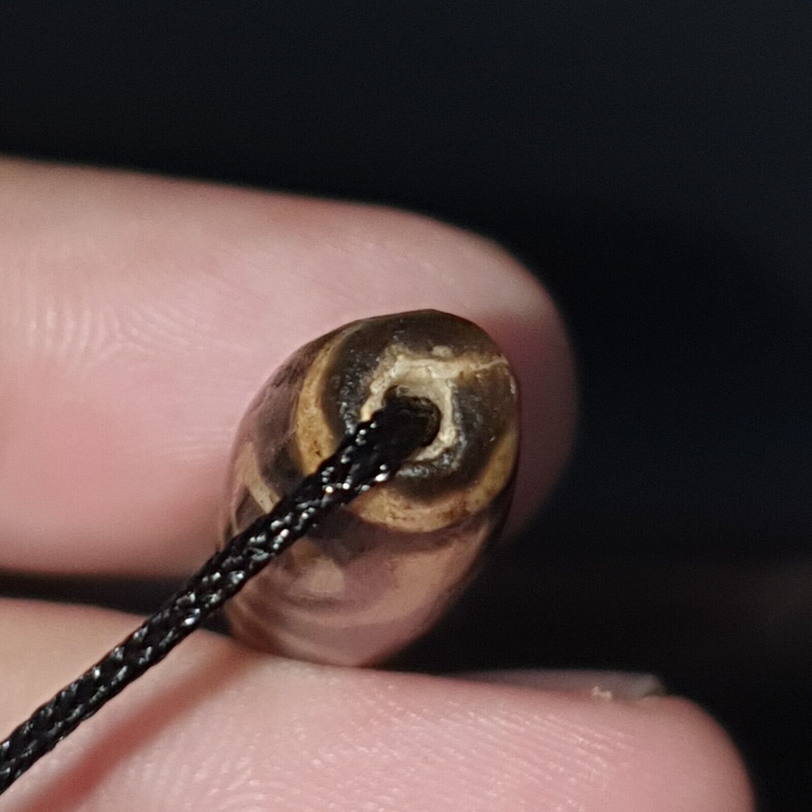 Mystic Rare old pumtek Pyu, shaman ''DZI 3 Eyes'' bead Silky patina Amulet