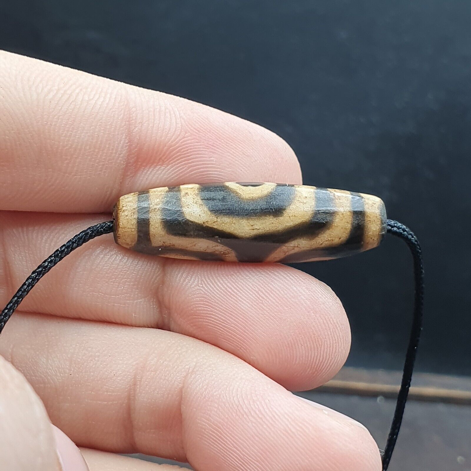 Mystic Rare old pumtek Pyu, shaman ''DZI 3 Eyes'' bead Silky patina Amulet