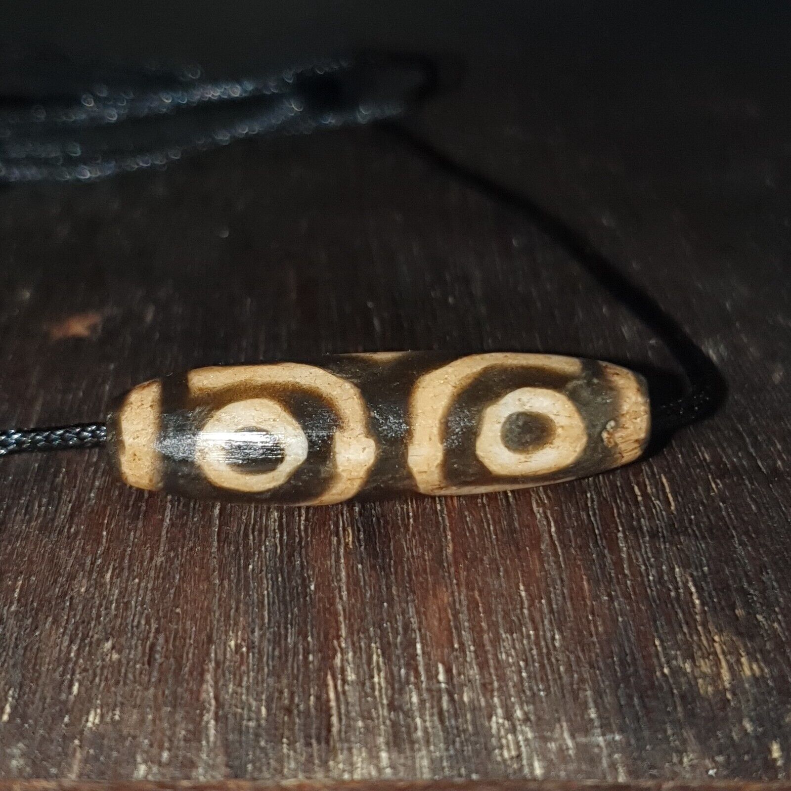 Mystic Rare old pumtek Pyu, shaman ''DZI 3 Eyes'' bead Silky patina Amulet