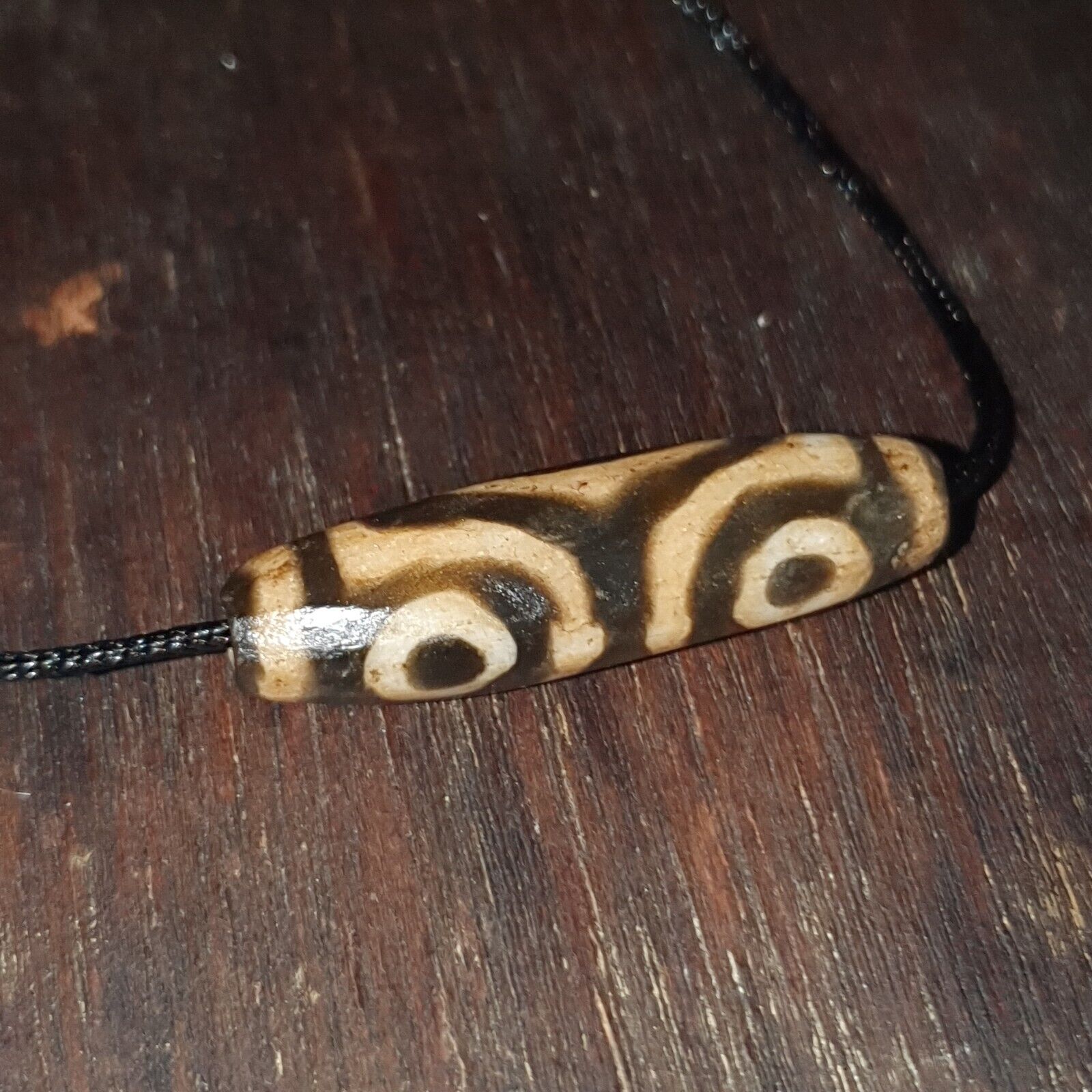 Mystic Rare old pumtek Pyu, shaman ''DZI 3 Eyes'' bead Silky patina Amulet
