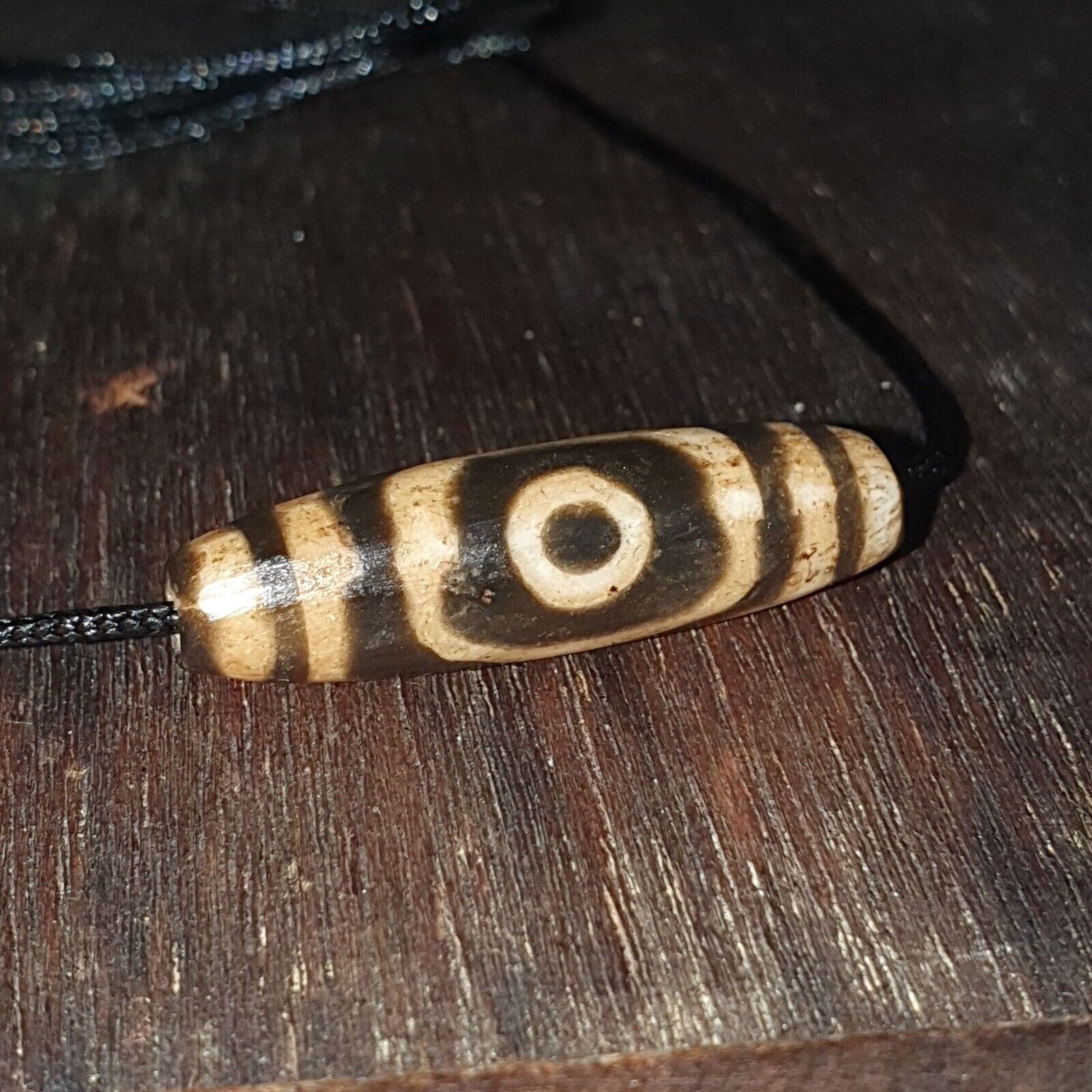 Mystic Rare old pumtek Pyu, shaman ''DZI 3 Eyes'' bead Silky patina Amulet