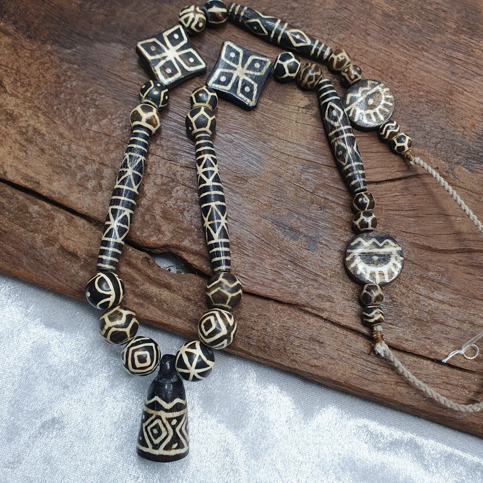 South Asian Antique Pumtek Pyu beads necklace rare patterns Pendants