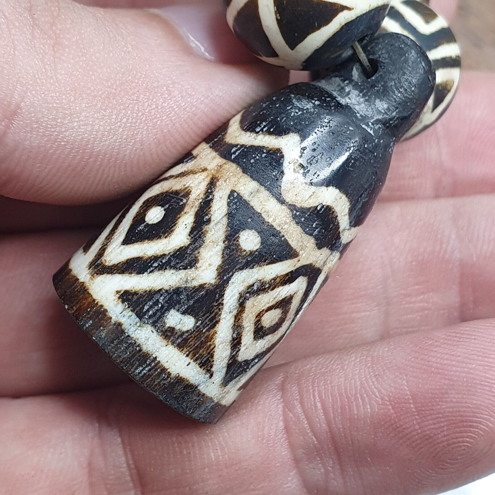 South Asian Antique Pumtek Pyu beads necklace rare patterns Pendants