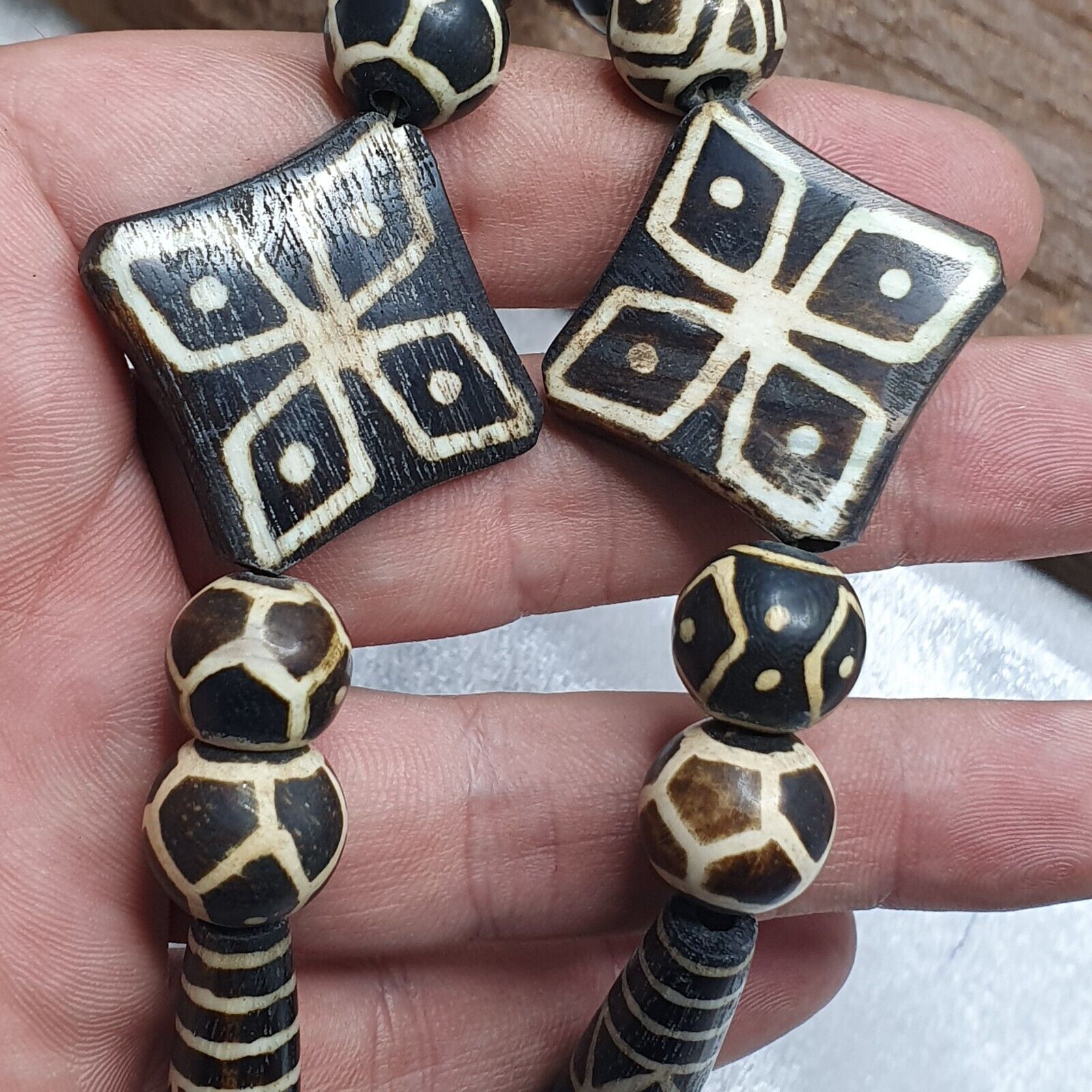 South Asian Antique Pumtek Pyu beads necklace rare patterns Pendants