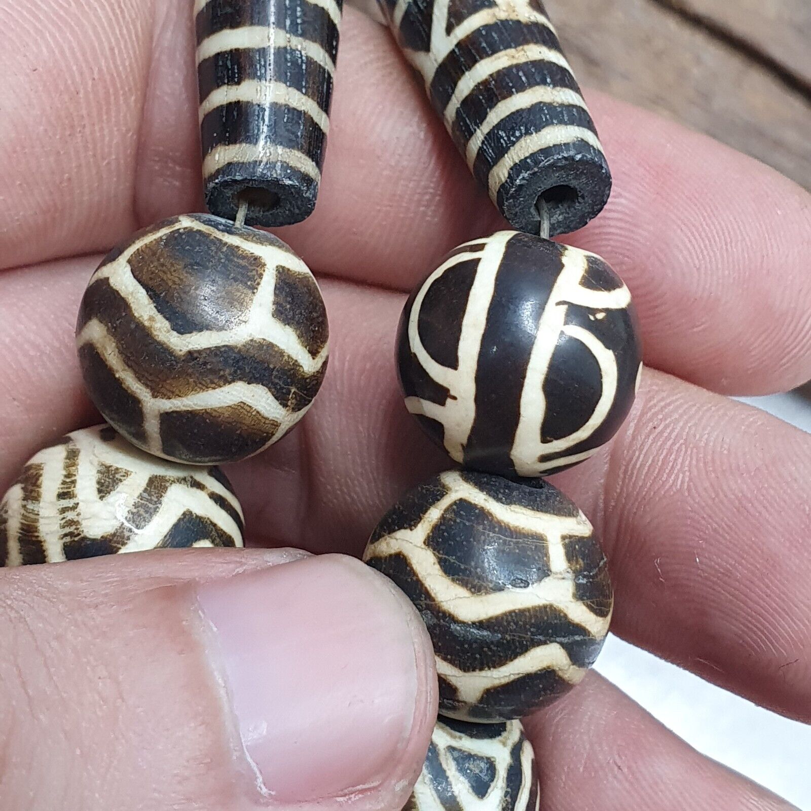 South Asian Antique Pumtek Pyu beads necklace rare patterns Pendants