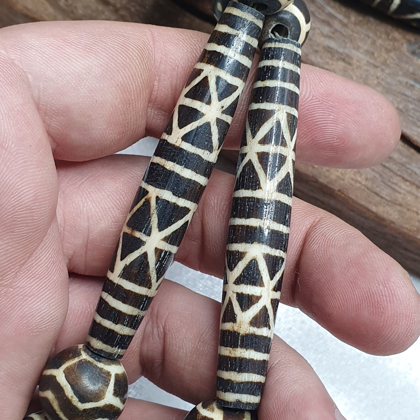 South Asian Antique Pumtek Pyu beads necklace rare patterns Pendants