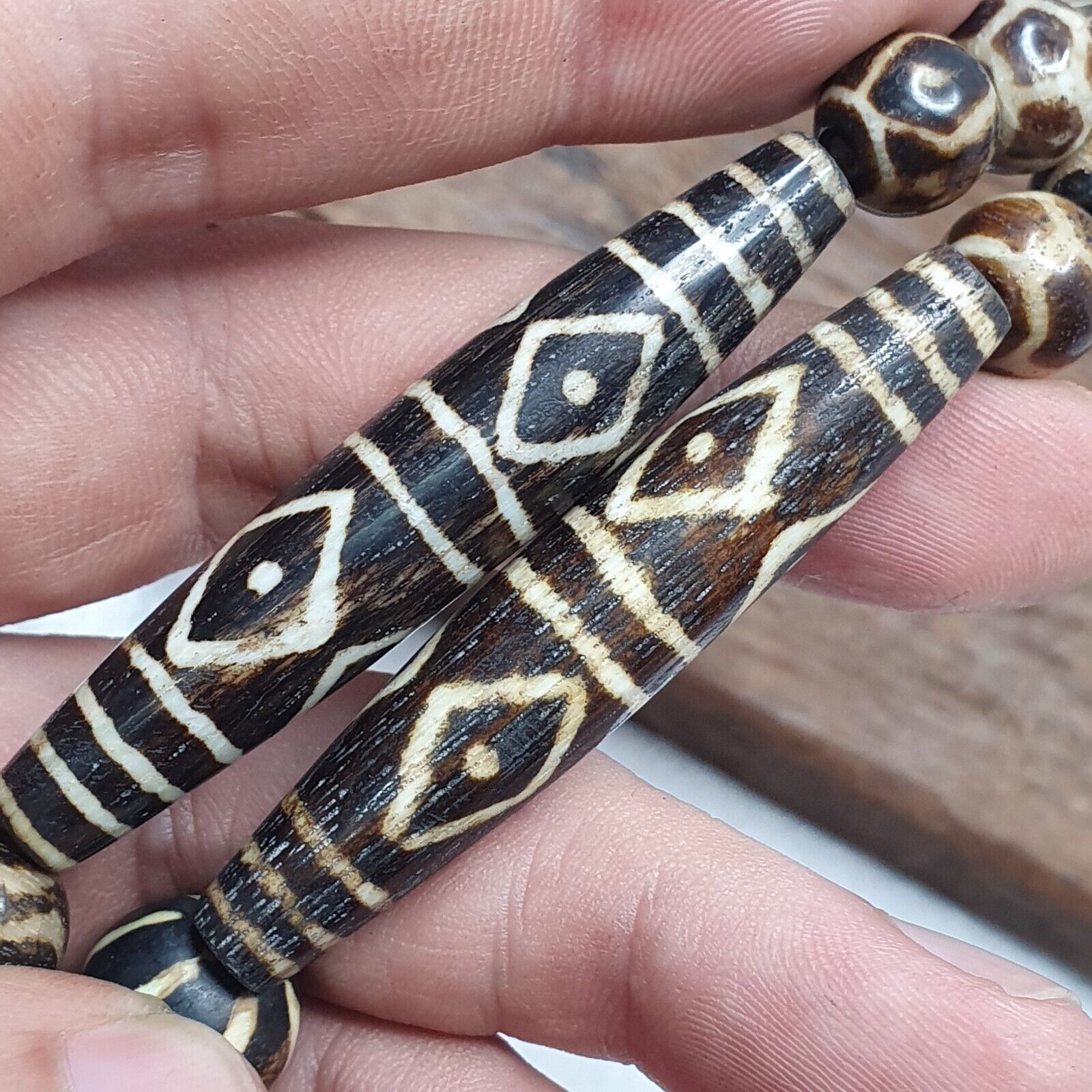 South Asian Antique Pumtek Pyu beads necklace rare patterns Pendants