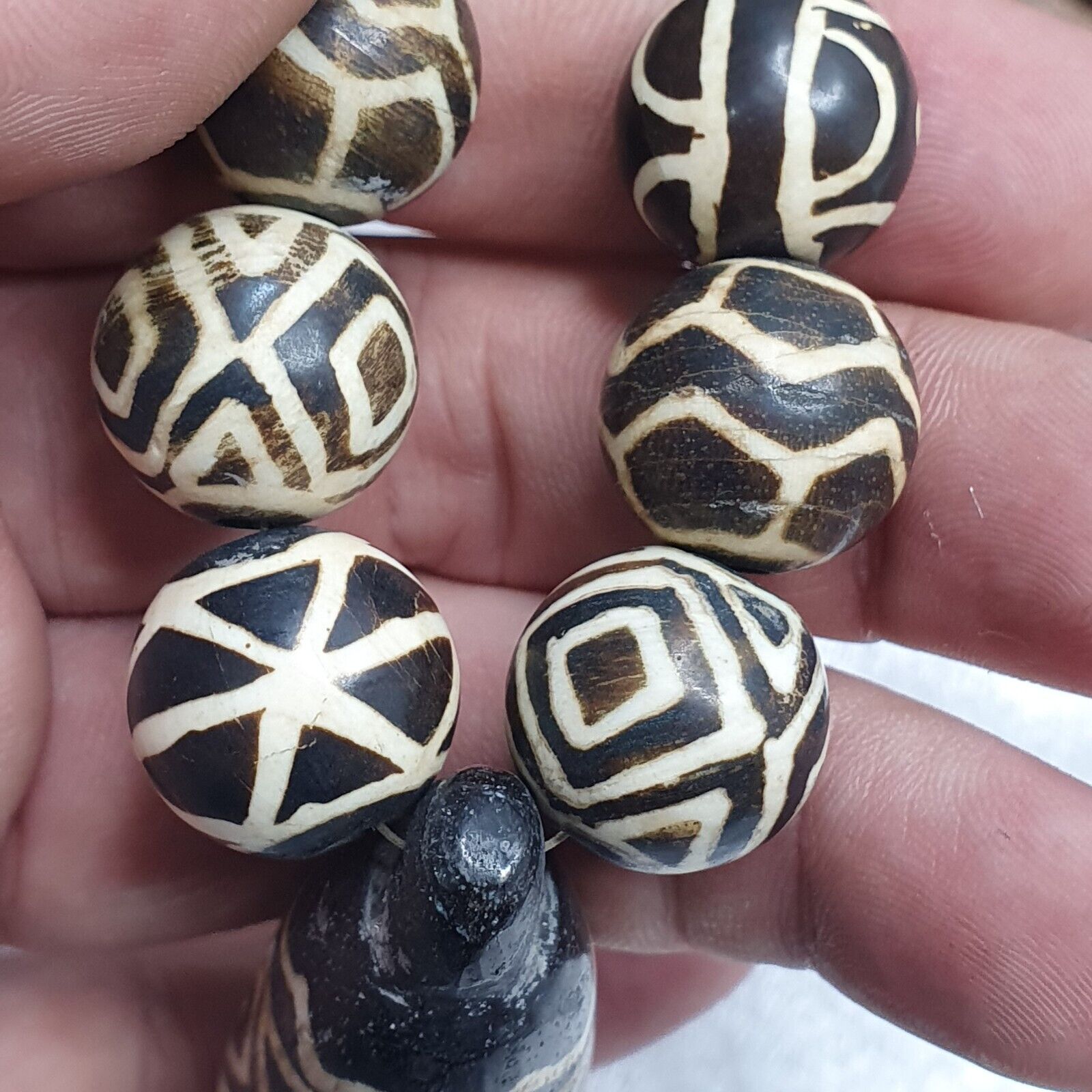 South Asian Antique Pumtek Pyu beads necklace rare patterns Pendants