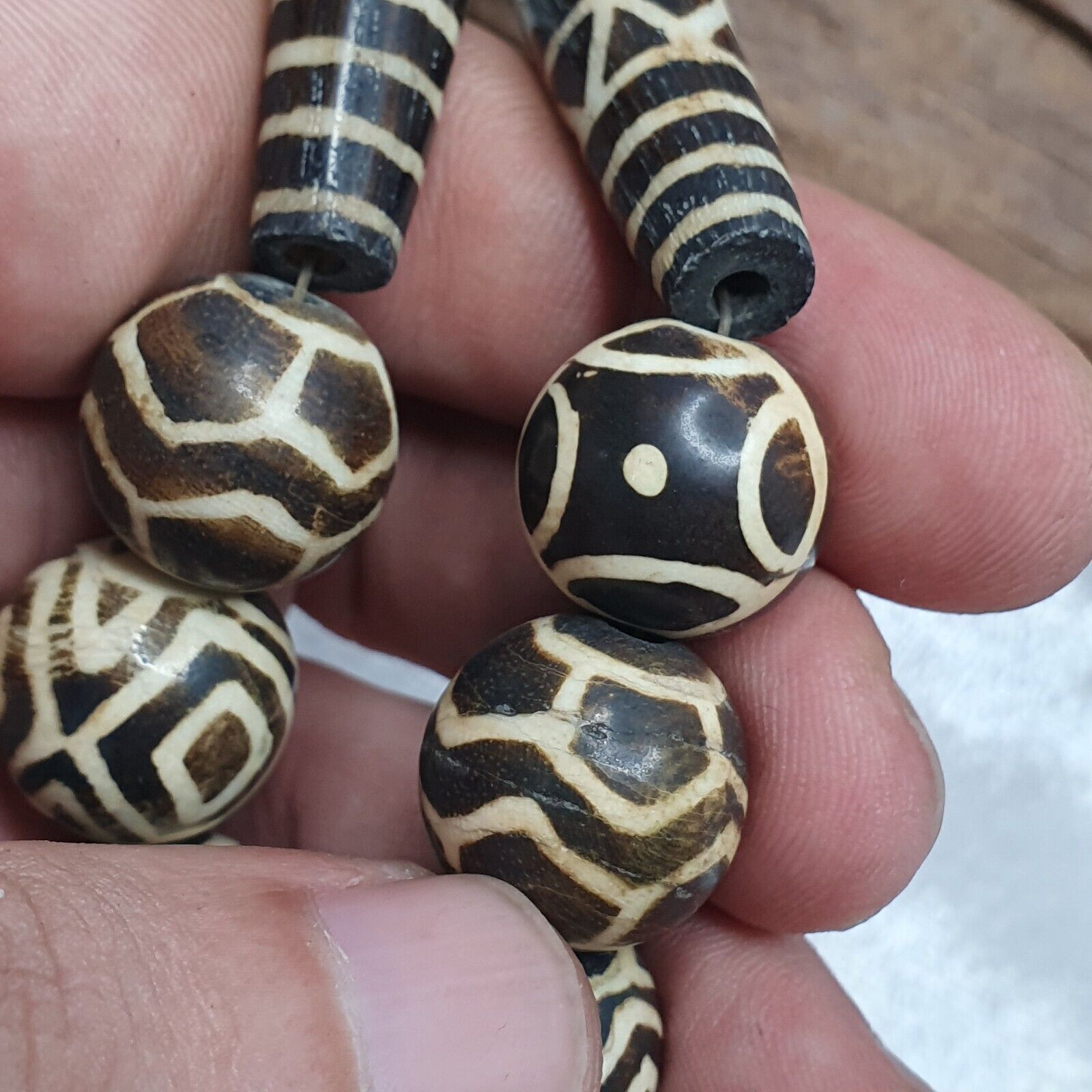 South Asian Antique Pumtek Pyu beads necklace rare patterns Pendants
