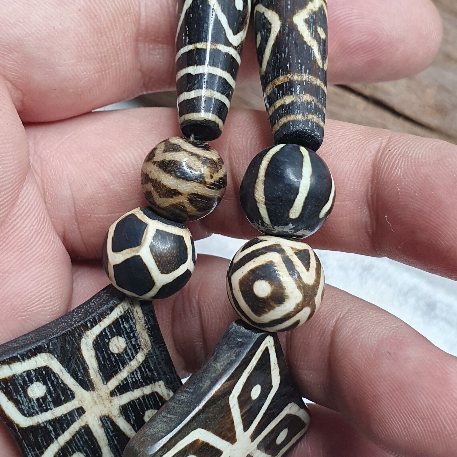 South Asian Antique Pumtek Pyu beads necklace rare patterns Pendants