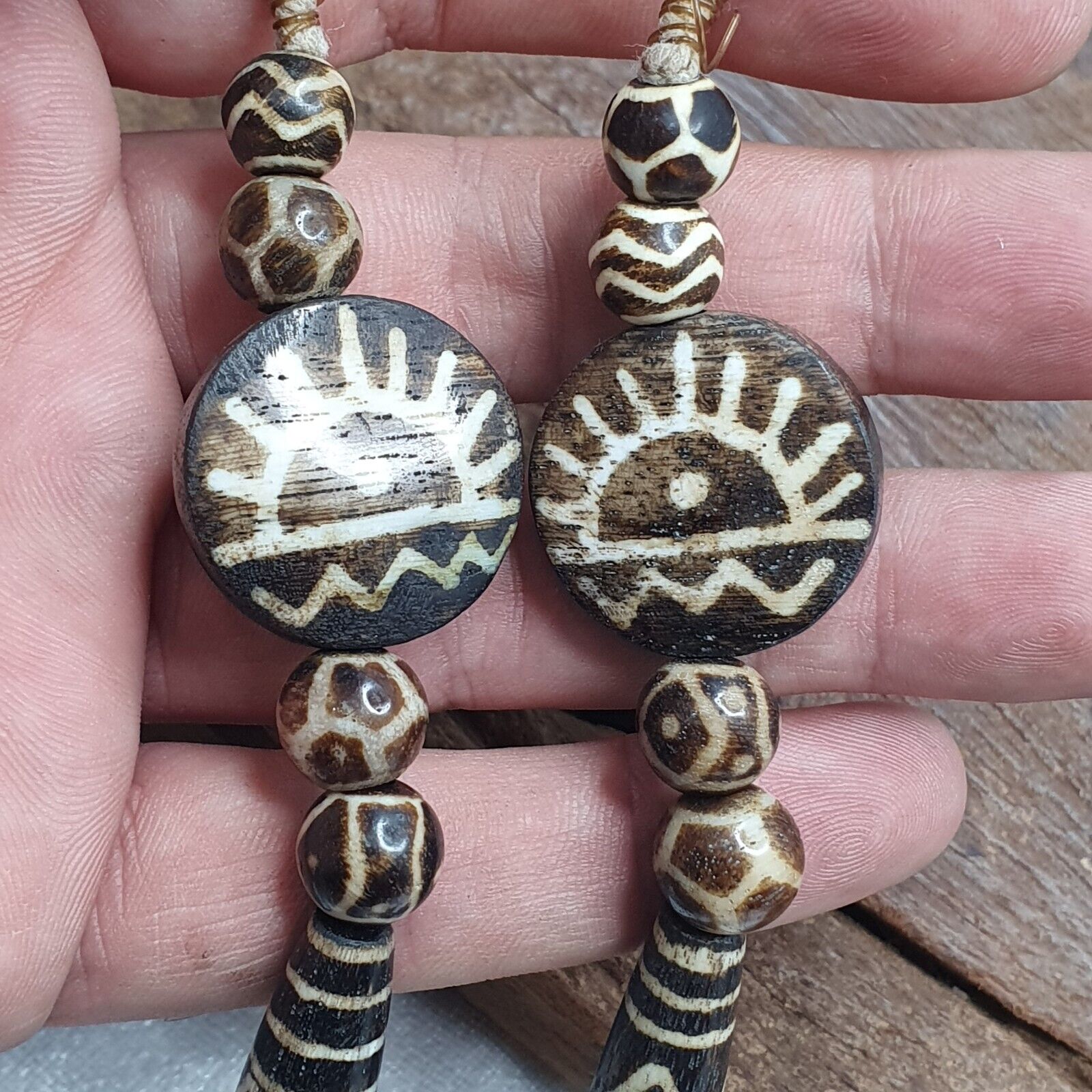 South Asian Antique Pumtek Pyu beads necklace rare patterns Pendants