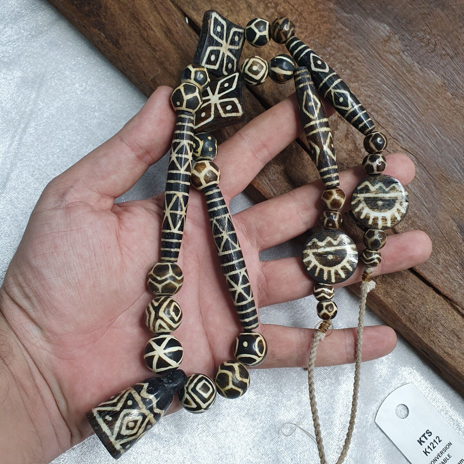 South Asian Antique Pumtek Pyu beads necklace rare patterns Pendants
