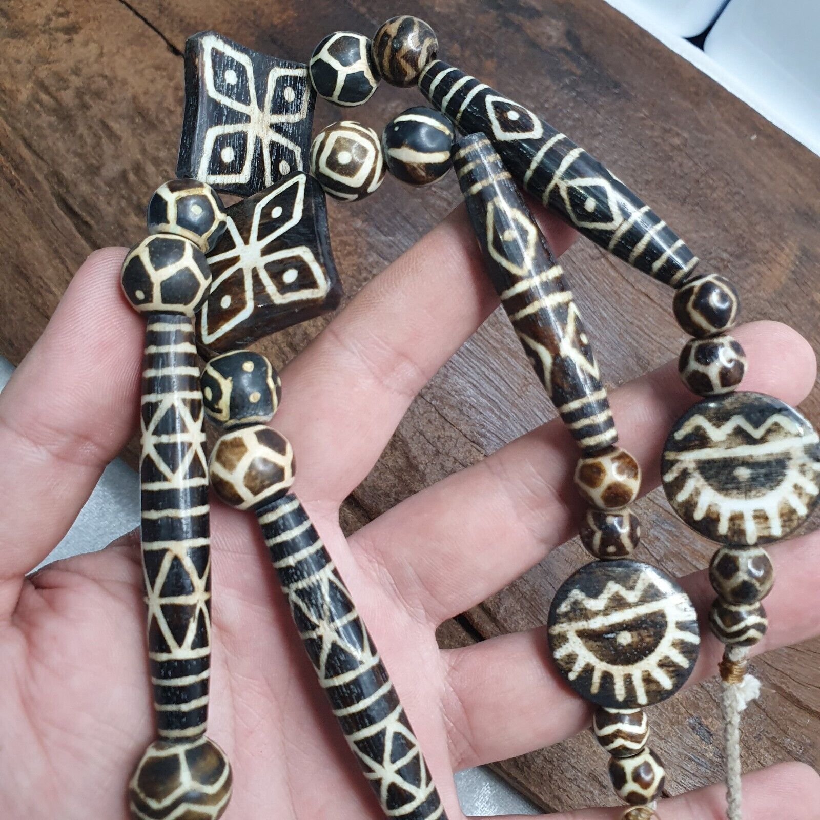 South Asian Antique Pumtek Pyu beads necklace rare patterns Pendants