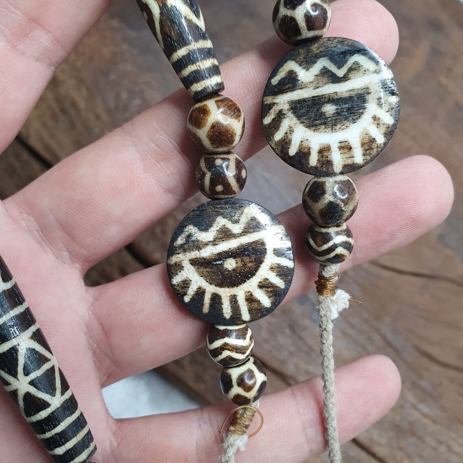 South Asian Antique Pumtek Pyu beads necklace rare patterns Pendants