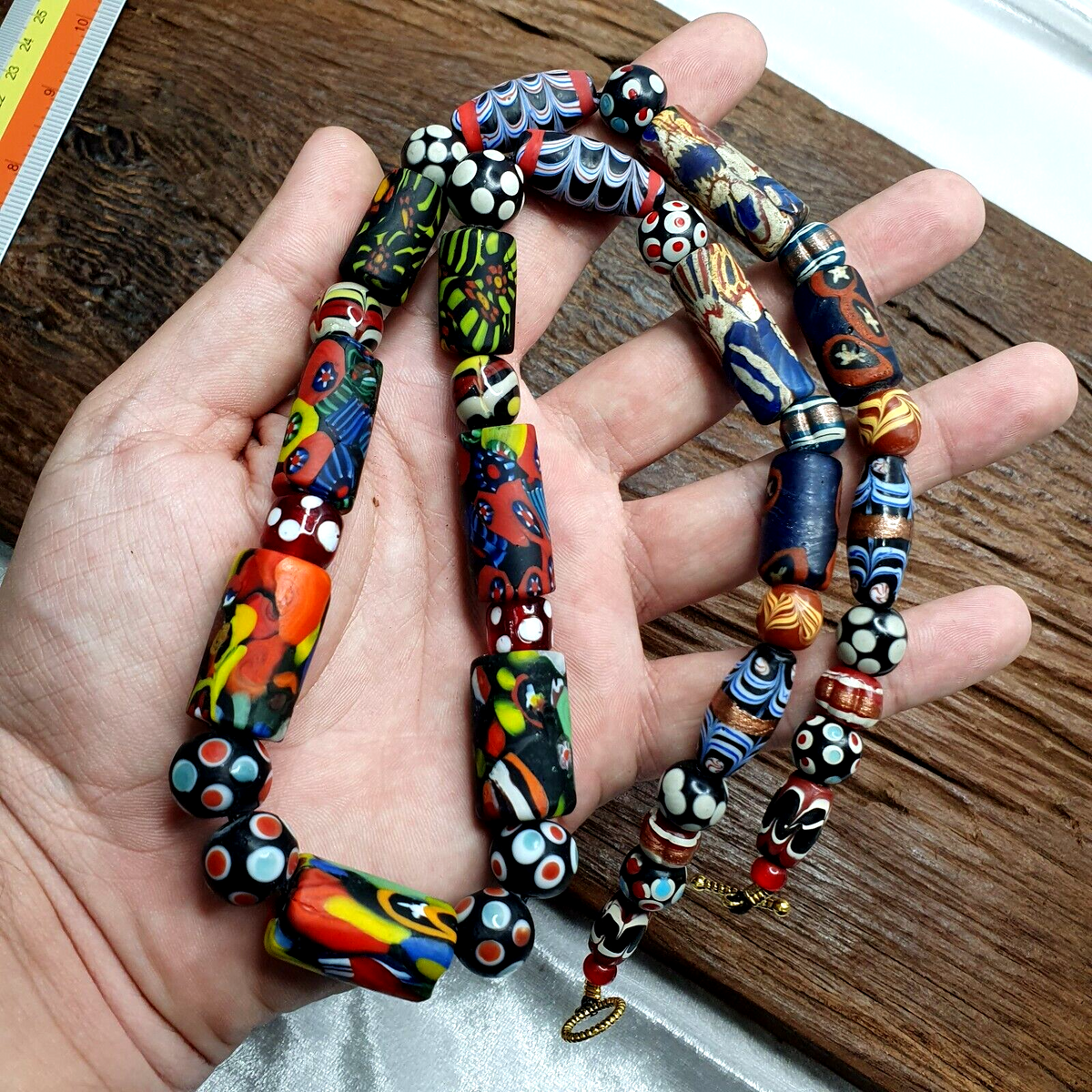 Vintage Fancy Glass Venetian Style Mix Beads | African Necklace GLS1